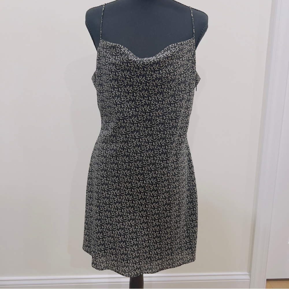 Victoria + Sophia Black and White Floral Mini Dress Large